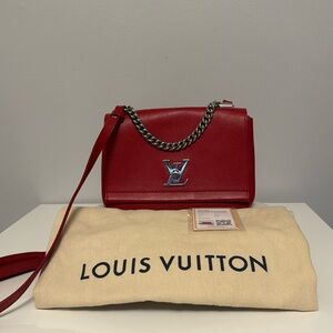 Louis Vuitton Red Calfskin LockMe ll Chain BB Crossbody Bag